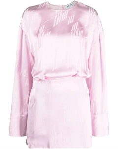 Атласное платье с жаккардовым логотипом, розовый The attico