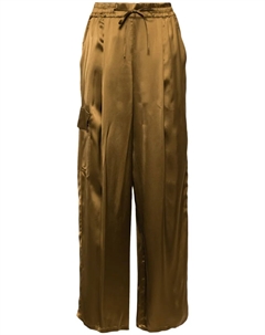 Атласные брюки карго, коричневый Yves salomon