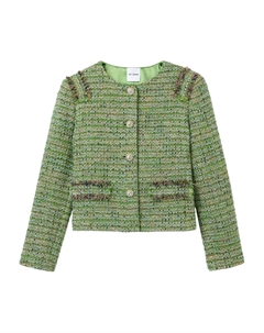 Декорированный твидовый жакет Arden, зеленый St. john
