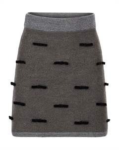 Трикотажная мини-юбка с бантом, серый Nina ricci