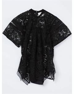 Топ с кружевными вставками, черный 3.1 phillip lim