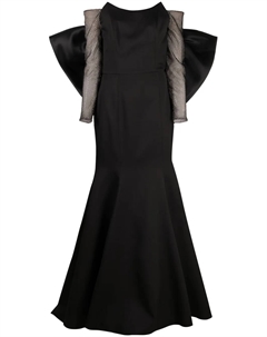 Вечернее платье с открытыми плечами, черный Bazza alzouman