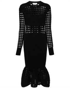 Трикотажное платье миди, черный Alexander mcqueen