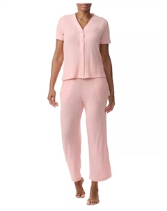 Женский комплект пижамы TH Cardigan Top & Cropped Pants из 2 предметов, розовый Tommy hilfiger