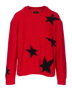 Кашемировый свитер Markuz с вышитыми звездами, красный Zadig&voltaire