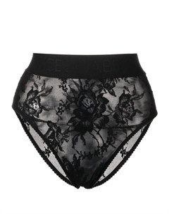 Кружевные трусы-брифы с завышенной талией, черный Dolce&gabbana