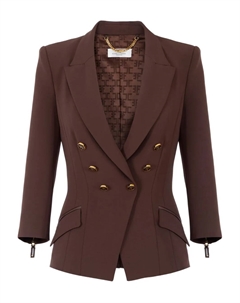 Двубортный пиджак, коричневый Elisabetta franchi