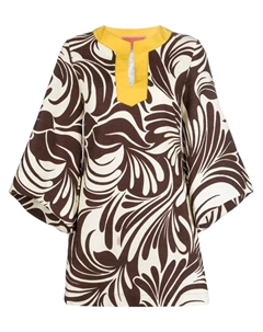 Платье мини с графичным принтом, коричневый La doublej