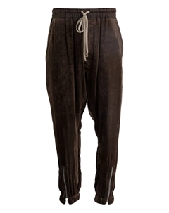 Брюки с завязками на манжетах и молниями, коричневый Rick owens