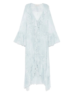 Шифоновое платье макси с принтом, синий Blumarine