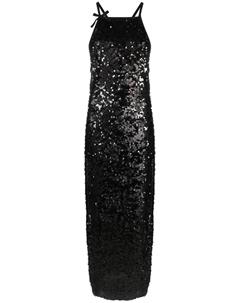 Платье миди из тюля с пайетками, черный Msgm