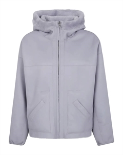 Двусторонняя меховая куртка с капюшоном, серый Blancha