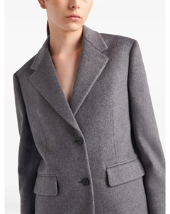 Однобортный кашемировый пиджак, серый Prada