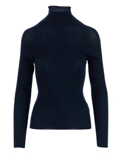 Ребристый свитер с высоким воротом, синий Aspesi