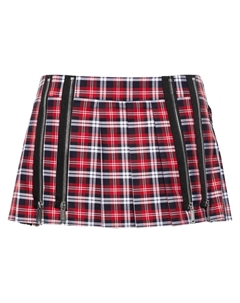 Клетчатая мини-юбка со складками, красный Dsquared2