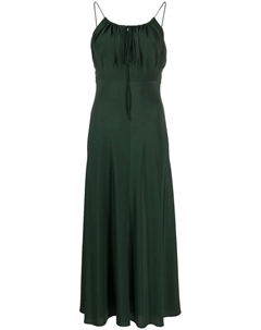 Шелковое платье миди со сборками TOTEME, зеленый Toteme