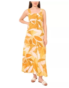 Женское макси-платье без рукавов с квадратным вырезом и сборкой на спине, оранжевый Vince camuto