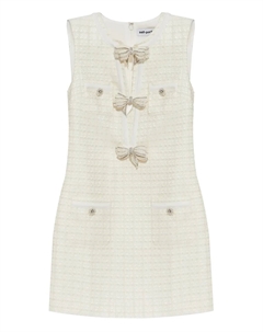 Платье мини из ткани букле, белый Self-portrait
