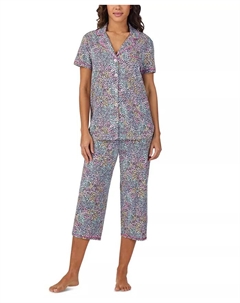 Женский короткий комплект пижамы с короткими рукавами, мультиколор Cuddl duds