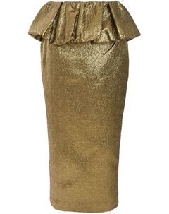 Жаккардовая юбка миди, золотой Self-portrait