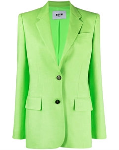 Фактурный однобортный блейзер, зеленый Msgm