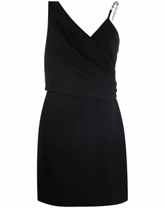 Платье с асимметричным вырезом и цепочками, черный Givenchy