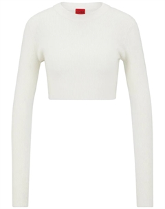 Укороченный топ в рубчик, белый Hugo