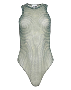 Сетчатое боди с принтом, синий Jean paul gaultier