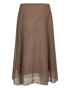 Юбка миди А-силуэта с отделкой, коричневый Brunello cucinelli