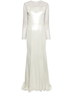 Платье со стразами, серебяный Bazza alzouman