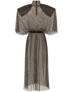 Сетчатое платье макси со стразами, серый Dolce&gabbana