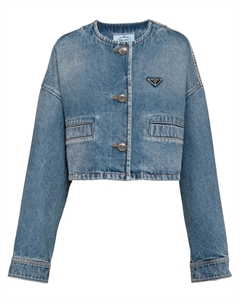 Джинсовая куртка с логотипом, синий Prada