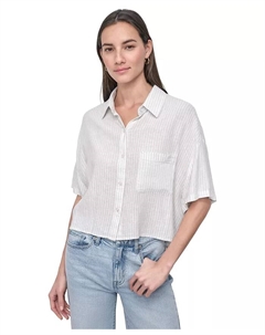 Женская оверсайз укороченная рубашка, синий Dkny jeans