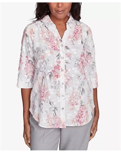 Женский топ Estate of Mind с воротником и застежкой на пуговицы "Гортензия", мультиколор Alfred dunner