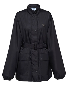 Плащ с поясом, черный Prada