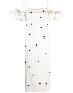 Платье миди Chouchou в горох, белый Jacquemus