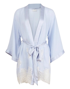 Халат с кружевом, синий Fleur du mal