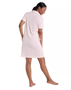 Женский короткий халат с коротким рукавом и молнией сплошного цвета, оранжевый Miss elaine