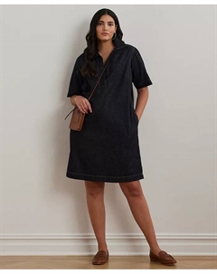 Женское платье-сарафан из денима с короткими рукавами больших размеров, синий Lauren ralph lauren