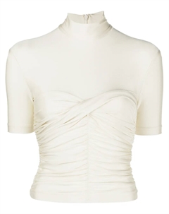 Приталенный топ с высоким воротником, белый Alexander wang