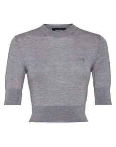 Укороченный трикотажный топ, серый Dsquared2