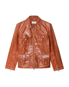 Кожаная куртка с карманами-клапанами, коричневый Zadig&voltaire