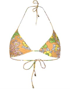 Лиф бикини с цветочным принтом, коричневый Tory burch