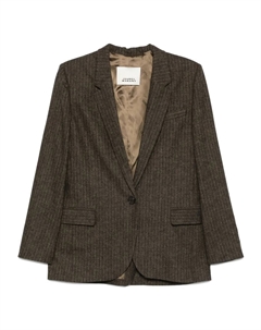 Однобортный пиджак в тонкую полоску, коричневый Isabel marant