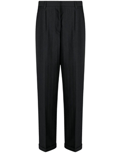 Прямые брюки в тонкую полоску, черный Miu miu