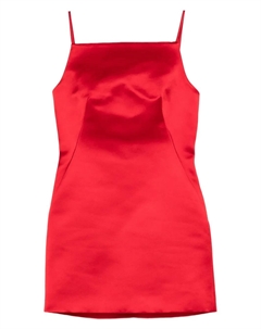 Атласное мини-платье с квадратным вырезом, красный Givenchy