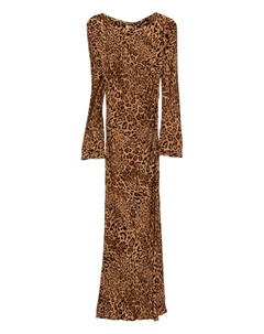 Платье с длинными рукавами и леопардовым принтом, коричневый Twinset