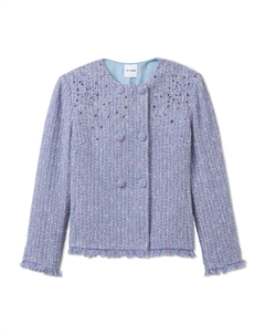 Твидовый жакет с пайетками, синий St. john