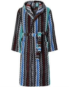 Махровый халат с узором шеврон, синий Missoni home