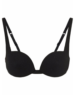 Бюстгальтер-балконет из джерси с логотипом, черный Miu miu